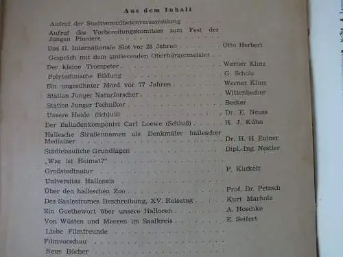 Hallesches Monatsheft 1958, 12 Stück guter Zustand Neuss Marholz, Schulze-Galera