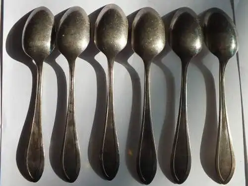 6 Teile, Kaffeelöffel, Besteck , 90-er Auflage, versilbert, Argenta 90
