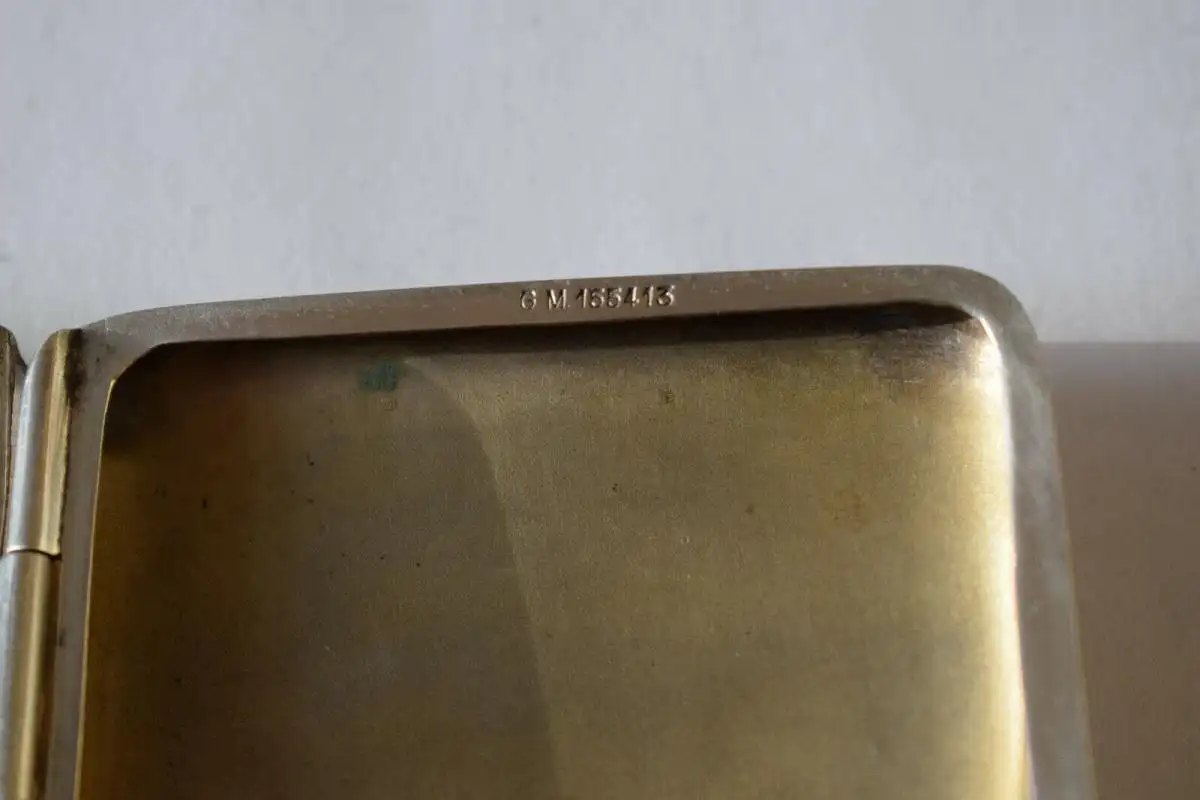 Alte Zigarettendose mit Initialien AG, 800 Silber , 72g 6