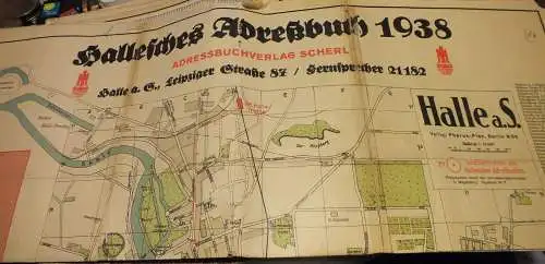 Adreßbuch von 1938 von Halle mit Plan, Hallesches Adressbuch