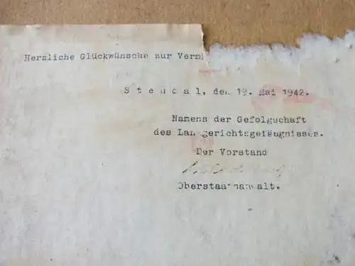 Stendal, Marktplatz, signiert, Geschenk zur Vermählung 1942