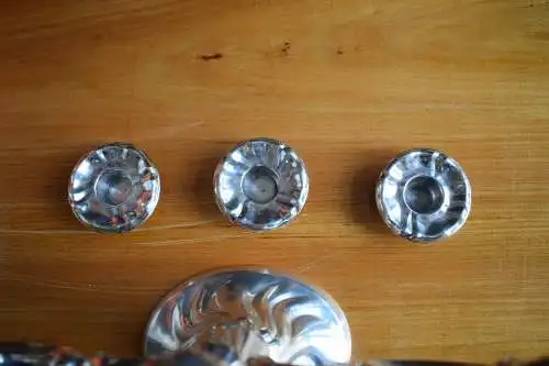 Schöner Kerzenständer, Kandelaber, für 3 Kerzen, 800 Silber Halbmond Krone, 650g