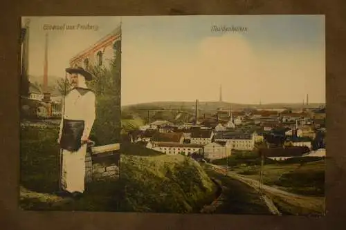 Ak Glückauf aus Freiberg, Muldenhütten,  um 1900 nicht gelaufen