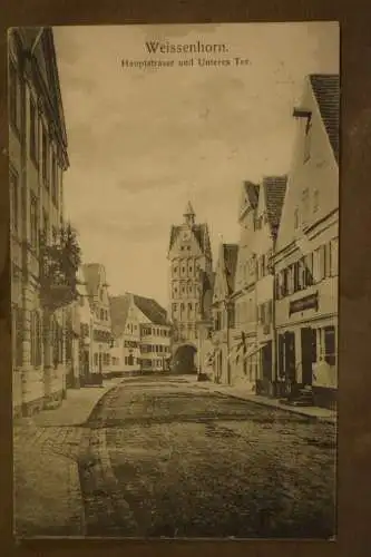 Ak Weissenhorn, Hauptstrasse und Unteres Tor, 1911 gelaufen