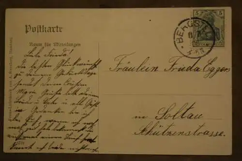 Ak Poppenbüttel, 1908 gelaufen