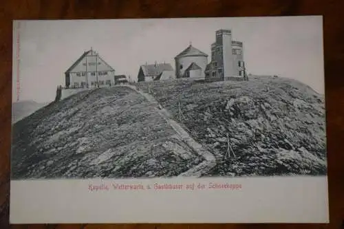 AK Kapelle Wetterwarte u. Gasthäuser auf der Schneekoppe, um 1930 nicht gelaufen