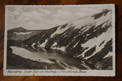 AK Riesengebirge, Großer Teich mit Schneekoppe u. Prinz-Heinrich-Baude, um 1930