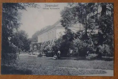 Ak Jürgensdorf, Schloss Rückansicht, um 1910 gelaufen