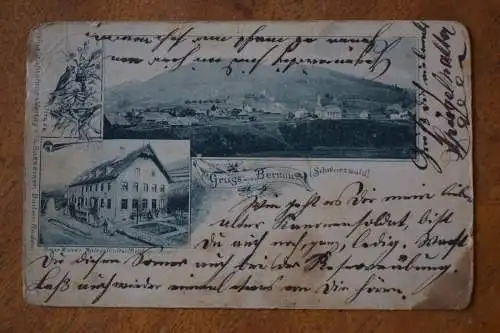 Ak Gruss aus Bernau, Schwarzwald, Haus Xaver Spiegelhalter Reichspostamt 1904