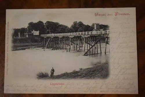 Ak Gruß aus Dorsten, Lippbrücke, um  1900 gelaufen