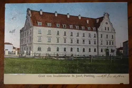 Ak Gruß vom Invalidenheim St. Josef, Plattling, um  1909 gelaufen