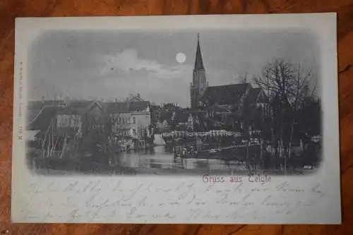 Ak Gruss aus Telgte,   1900 gelaufen, Mondscheinkarte