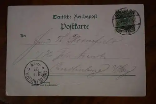 Ak Berlin Gruss aus Café National, Friedrichstr. 76,  1899 gelaufen, Silhouetten