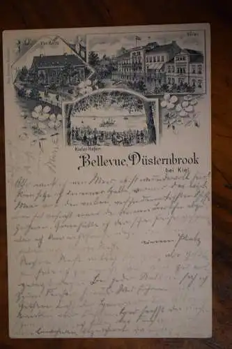 Ak Bellevue, Düsternbrook bei Kiel, 1897 gelaufenKurhaus, Kieler Hafen, Hotel