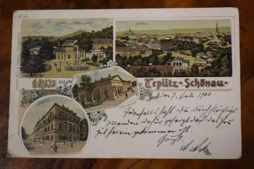 Ak Gruss aus Teplitz-Schönau, Steinbad, Schönau, Neubad, Schlangenbad, 1900 gel.