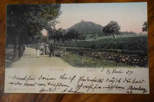 Ak Teplitz,  Schlossberg, 1904 gelaufen