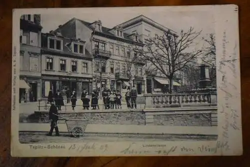 Ak Teplitz-Schönau, Lindenstrasse, 1902 gelaufen