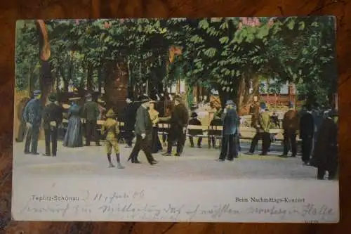 Ak Teplitz, Beim Nachmittags-Konzert, 1906 gelaufen