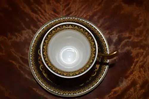 Espressotasse mit Untertasse Versace für Rosenthal, Medusa 8cm hoch