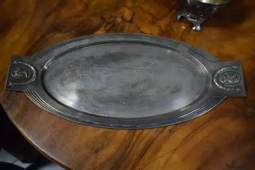 Wunderschönes Tablett mit Zuckerdose und Sahnekännchen versilbert klassizistisch