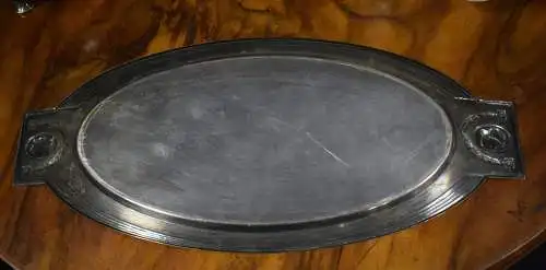 Wunderschönes Tablett mit Zuckerdose und Sahnekännchen versilbert klassizistisch