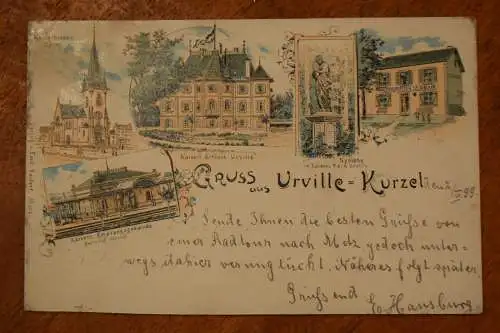 Ak Gruss aus Urville - Kurzel, Restauration J.P. Lorrain, 1899 gelaufen