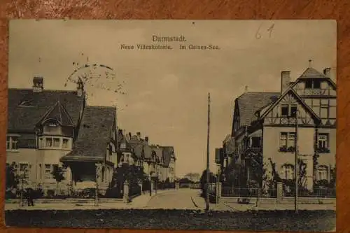 Ak Darmstadt, Neue Villenkolonie, Im Geisen-See, 1909 gelaufen