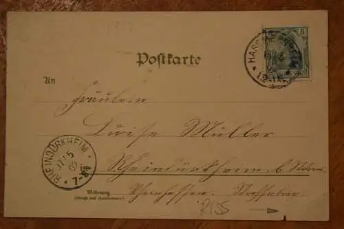 Ak Gruss Hassmersheim, Total, Schloß Guttenberg, Burg Homburg,  1902 gelaufen