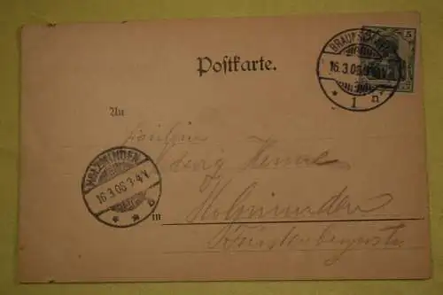 Ak Gruss aus Braunschweig, Burgplatz mit Löwensäule, 1906 gelaufen