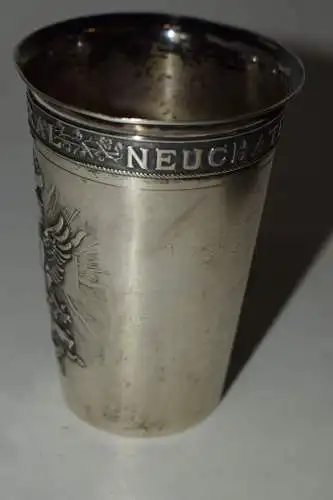Antiker seltener Schützenbecher  " FEDERAL NEUCHATEL -TIR-1898 ", 800 Silber