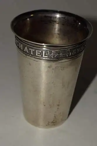 Antiker seltener Schützenbecher  " FEDERAL NEUCHATEL -TIR-1898 ", 800 Silber