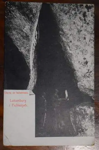 Ak Luisenburg i. Fichtelgebirge, Eingang zur Teufelstreppe, 1920 nicht gelaufen