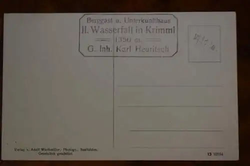Ak Oberer Wasserfall i. Krimml, um 1920 nicht gelaufen
