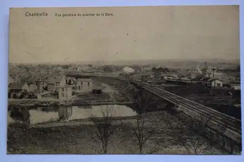 Ak Charleville, Vue générale du quartier de la Gare, um 1917 gelaufen - Feldpost