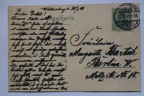 Ak Wittenberg, Am Schwanenteich, 1908 gelaufen