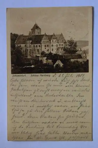 Ak Schweinfurt, Schloss Mainberg, 1909 gelaufen