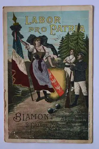 Ak Labor pro Patria, Blamont 13 Aout 1911, 2 Grands Concors