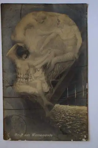 Ak Gruß aus Warnemünde, um 1912 gelaufen