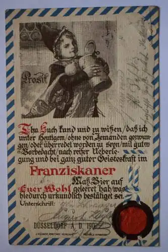 Ak Franziskaner, Düsseldorf A.D. 190, um 1904 gelaufen