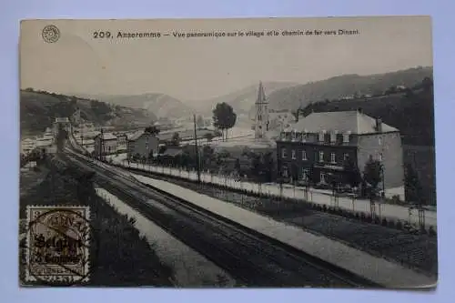 Ak 209 Anseremme - Vue panoamique sur le village et le chemin de fer vers Dinant