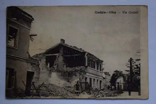 Ak Gorizia, Görz, Via Orzoni, 1918 gelaufen