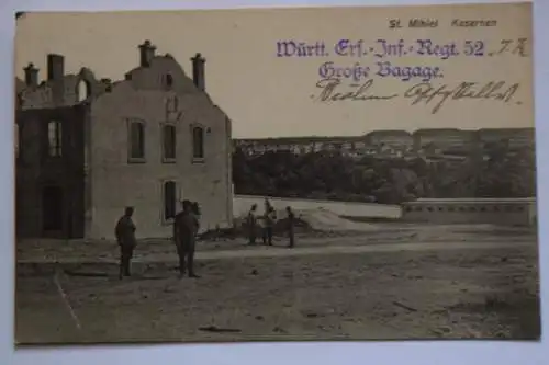 Ak St. Mihiel Kasernen, um 1915  nicht gelaufen, Württ. Ers.-Inf. -Regt. 52