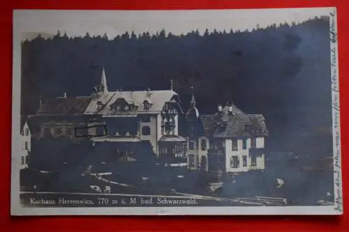 Ak Kurhaus Herrenwies, bad. Schwarzwald, um 1928 gelaufen