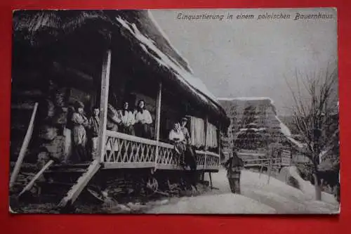Ak Einquartierung in einem polnischen Bauernhaus, 1916 gelaufen