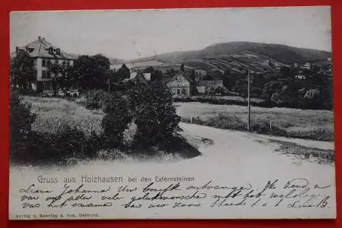 Ak Gruß aus Holzhausen bei den Externsteinen, um 1902 gelaufen