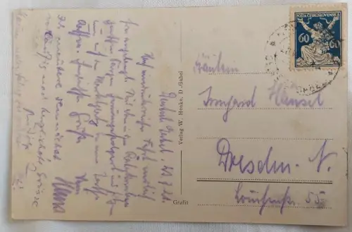 Ak Deutsch Gabel,  um 1921 gelaufen