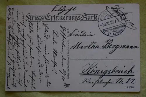 Ak Kämpfe in Flandern, Morslede, Marktplatz und Kirche, um 1915  gelaufen