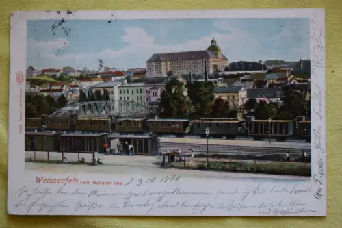 Ak Weissenfels vom Bahnhof aus, um 1901  gelaufen