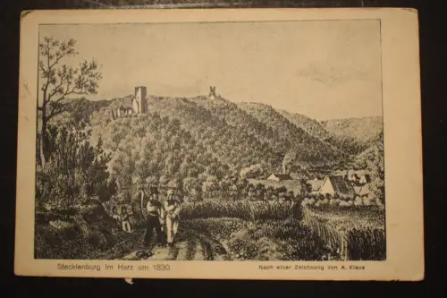 Ak Stecklenburg im Harz um 1880, nach einer Zeichnung v. A. Klaus