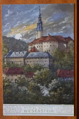 Ak Königl. Schloss Wesenstein, Künstlerpostkarte um 1910 nicht gelaufen